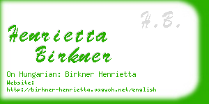 henrietta birkner business card